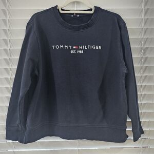 Tommy Hilfiger Men's Navy Embroidered Logo Crewneck Sweater Size L